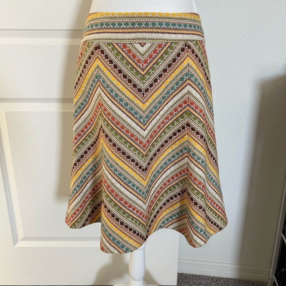 NWOT Nanette Lepore Colorful Chevron Skirt 8
